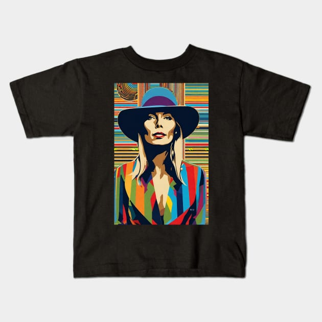 Art Deco Joni Mitchell Kids T-Shirt by ROH-shuh